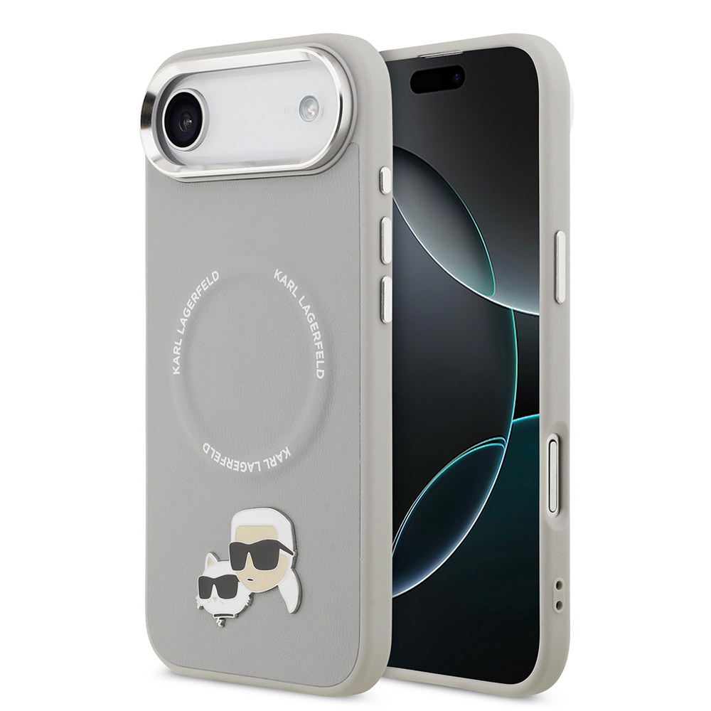 Apple iPhone 17 Air Kılıf Karl Lagerfeld Orjinal Lisanslı M-safe Şarj Özellikli Metal Kamera ve Buton Tasarımlı K&C PU Deri Kapak - 2