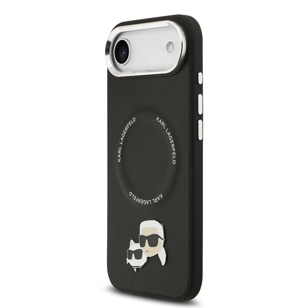 Apple iPhone 17 Air Kılıf Karl Lagerfeld Orjinal Lisanslı M-safe Şarj Özellikli Metal Kamera ve Buton Tasarımlı K&C PU Deri Kapak - 17