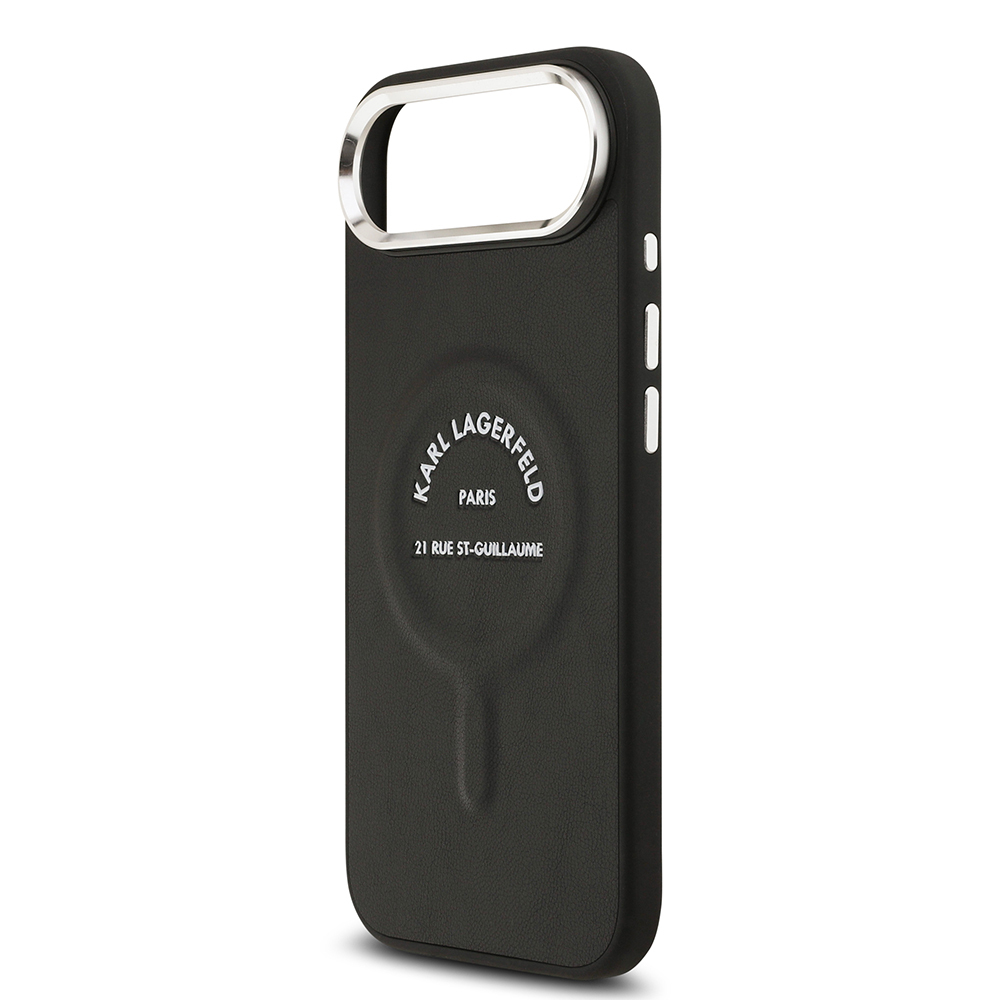 Apple iPhone 17 Air Kılıf Karl Lagerfeld Orjinal Lisanslı M-safe Şarj Özellikli Metal Kamera ve Buton Tasarımlı Paris RSG PU Deri Kapak - 7
