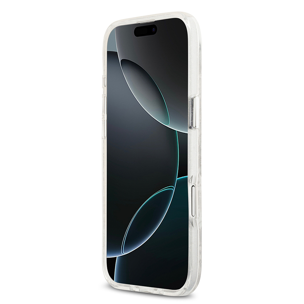 Apple iPhone 17 Air Kılıf Karl Lagerfeld Orjinal Lisanslı Parlayan Simli Karl & Choupette Heads Kapak - 20