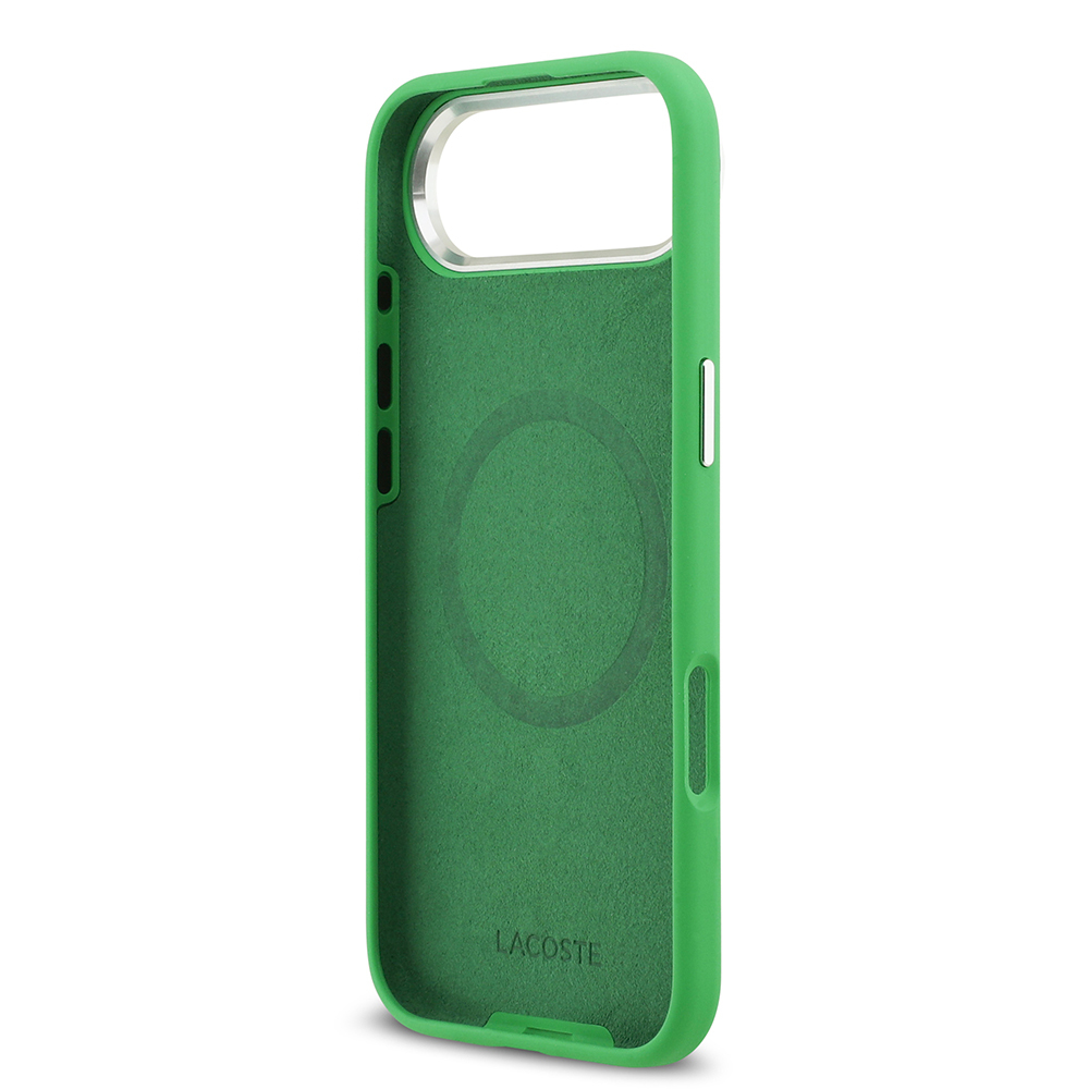 Apple iPhone 17 Air Kılıf Lacoste Orjinal Lisanslı M-safe Şarj Özellikli İkonik Logolu Metal Kamera Çerçeveli Silikon Kapak - 9