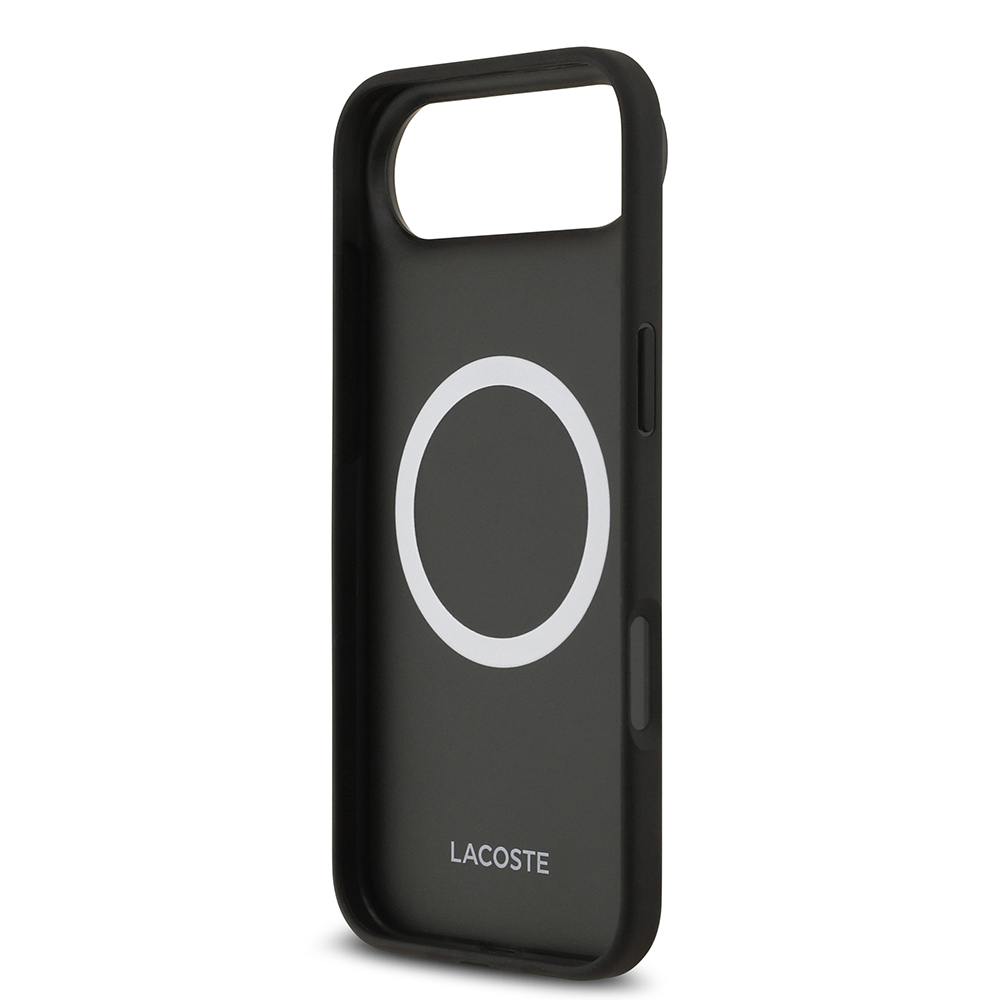 Apple iPhone 17 Air Kılıf Lacoste Orjinal Lisanslı M-safe Şarj Özellikli PU Deri Tasarımlı Kartlıklı Karışık Monogram Desenli Kapak - 8