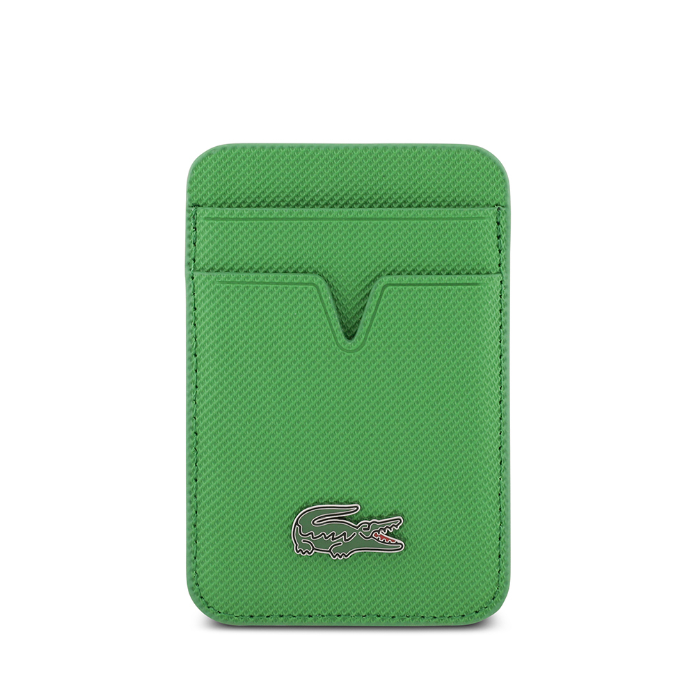 Apple iPhone 17 Air Kılıf Lacoste Orjinal Lisanslı M-safe Şarj Özellikli PU Pike Desenli Metal Logolu Kartlıklı Kapak - 31