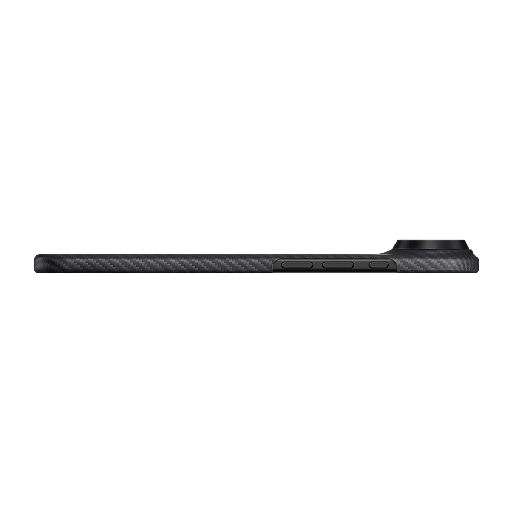 Apple iPhone 17 Air Kılıf M-safe Şarj Özellikli 1500D Aramid Fiber Pitaka Ultra-Slim Classic Serisi Black-Grey Twill Kapak - 5