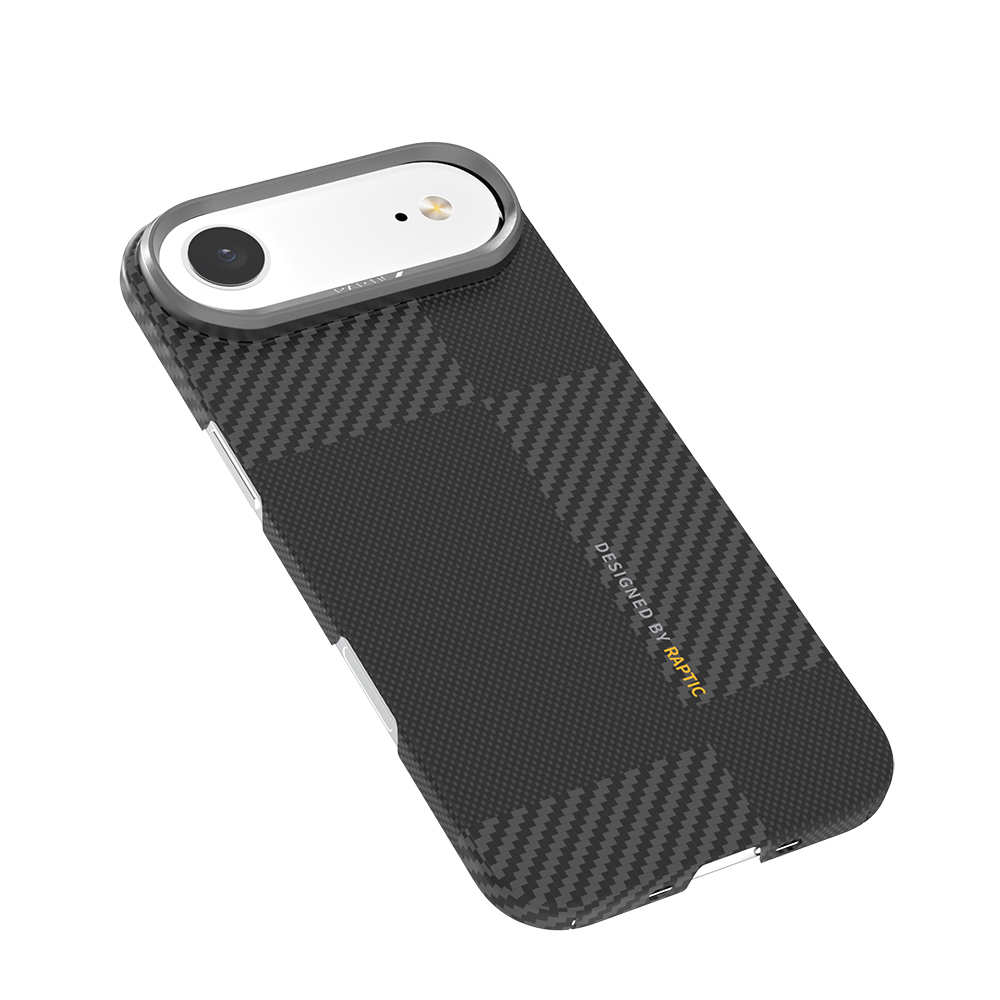 Apple iPhone 17 Air Kılıf M-safe Şarj Özellikli 600D Metal Kamera Çerçeveli Raptic Aramid Fiber Geotik Serisi Kapak - 3