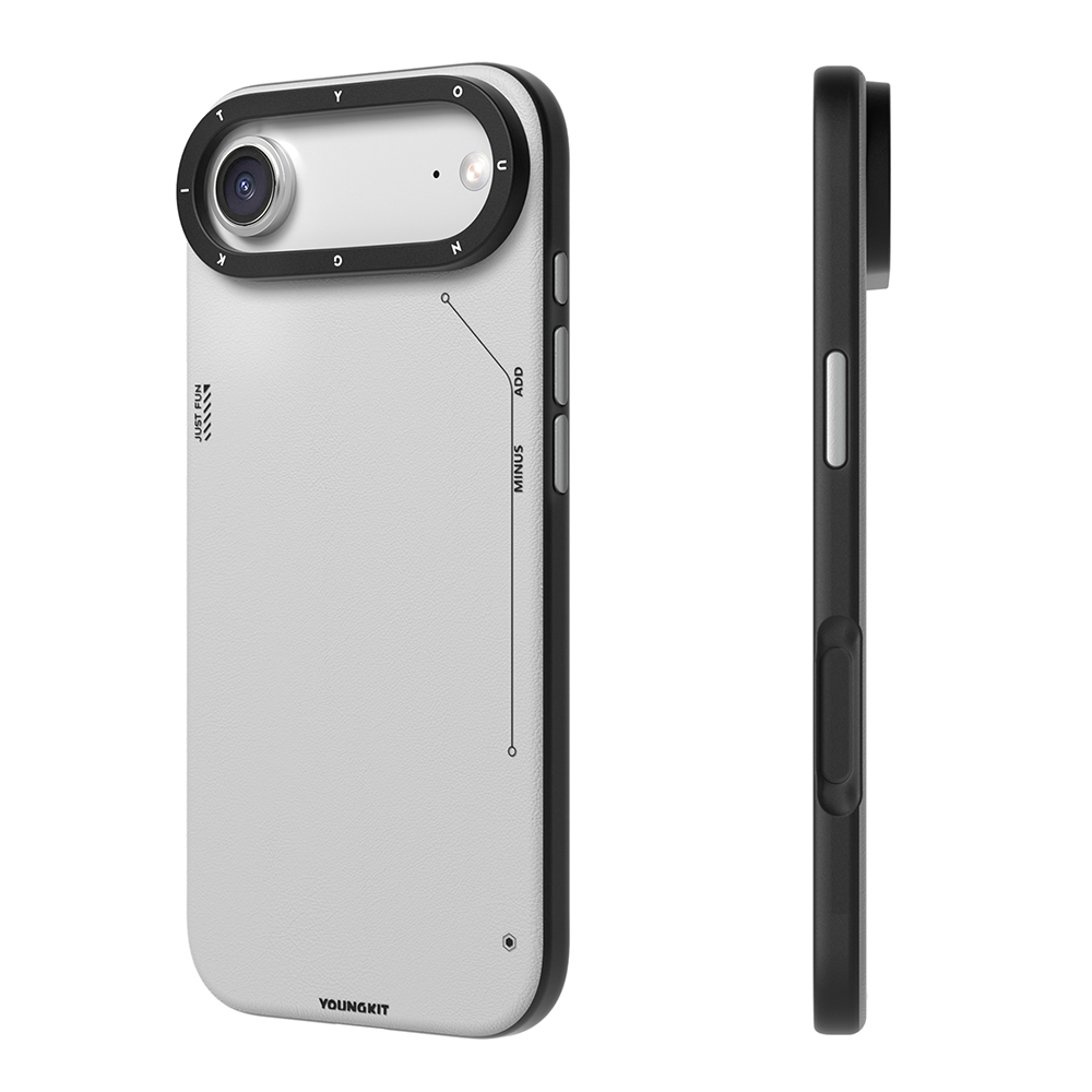 Apple iPhone 17 Air Kılıf M-safe Şarj Özellikli Basit Mat Deri Desenli Youngkit Tech Fashion Serisi Kapak - 7