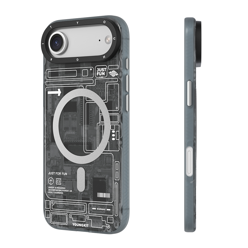 Apple iPhone 17 Air Kılıf M-safe Şarj Özellikli Kamera Denetim Butonlu Youngkit Technology Serisi Kapak - 6