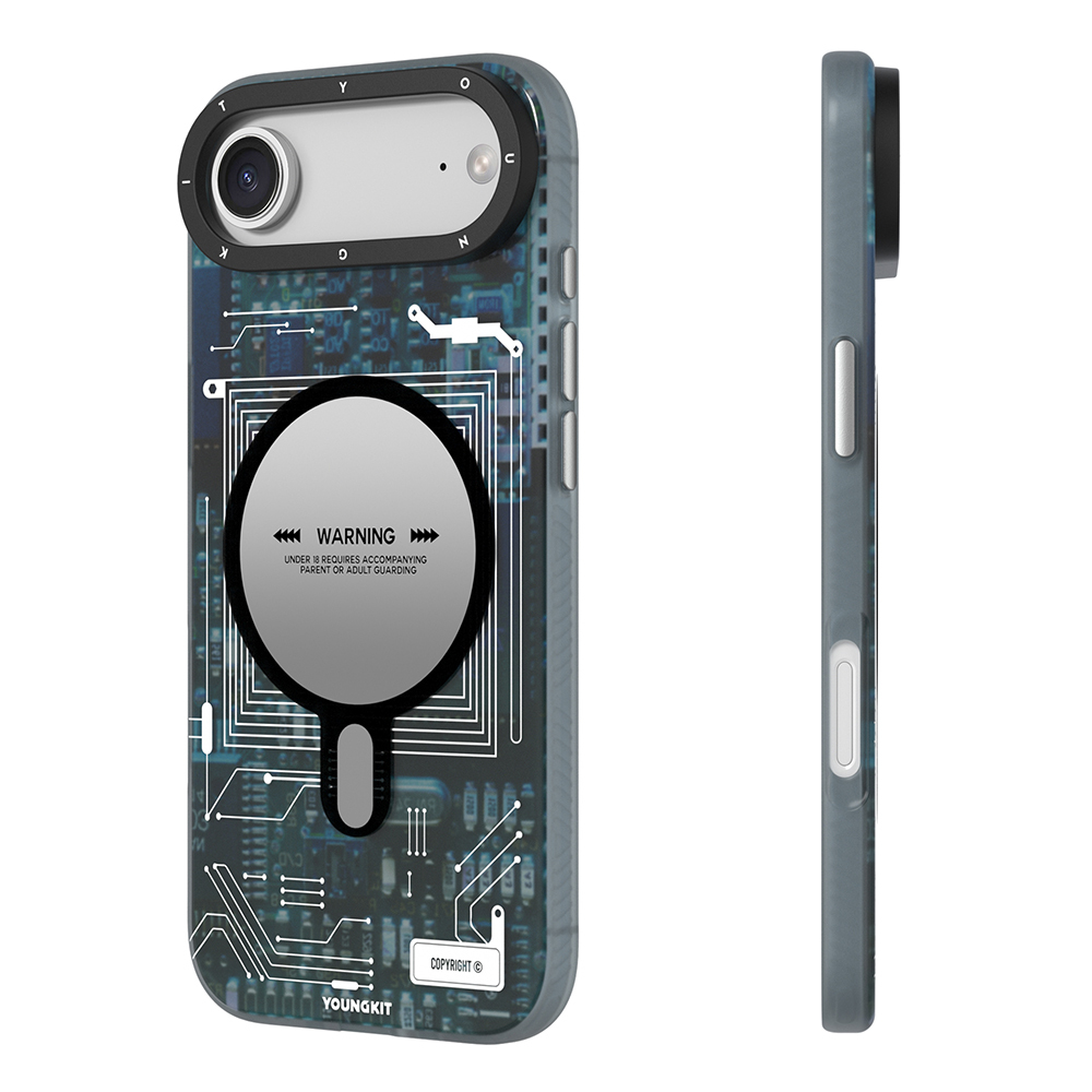 Apple iPhone 17 Air Kılıf M-safe Şarj Özellikli Kamera Denetim Butonlu Youngkit Technology Serisi Kapak - 7