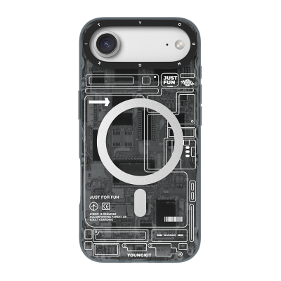 Apple iPhone 17 Air Kılıf M-safe Şarj Özellikli Kamera Denetim Butonlu Youngkit Technology Serisi Kapak Siyah