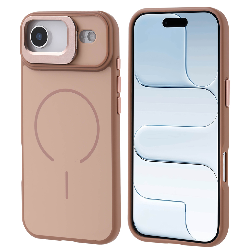 Apple iPhone 17 Air Kılıf M-safe Şarj Özellikli Kamera Standlı Zore Notron Kapak - 4