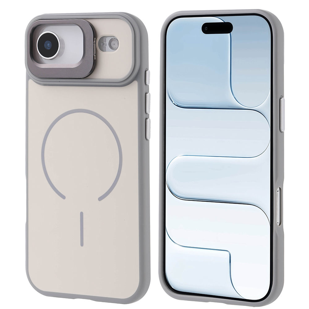 Apple iPhone 17 Air Kılıf M-safe Şarj Özellikli Kamera Standlı Zore Notron Kapak - 5