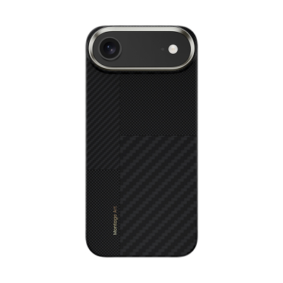 Apple iPhone 17 Air Kılıf M-safe Şarj Özellikli Karbon Fiber Benks Montage ArmorAir Kevlar Kapak Siyah