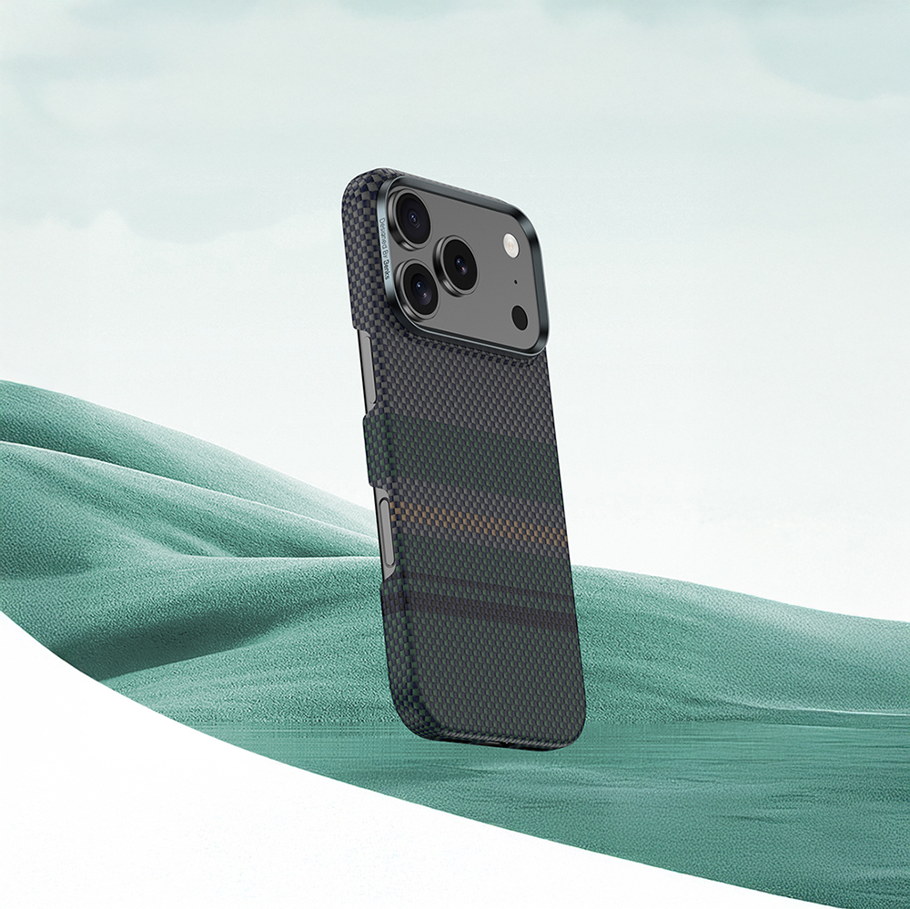 Apple iPhone 17 Air Kılıf M-safe Şarj Özellikli Karbon Fiber Tasarımlı Benks Aurora ArmorAir Kevlar Kapak - 3