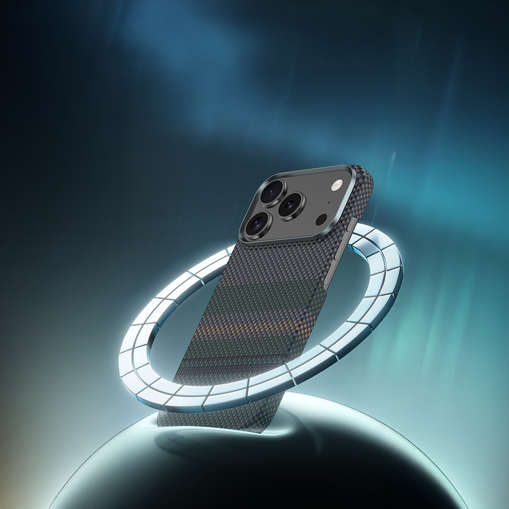 Apple iPhone 17 Air Kılıf M-safe Şarj Özellikli Karbon Fiber Tasarımlı Benks Aurora ArmorAir Kevlar Kapak - 4