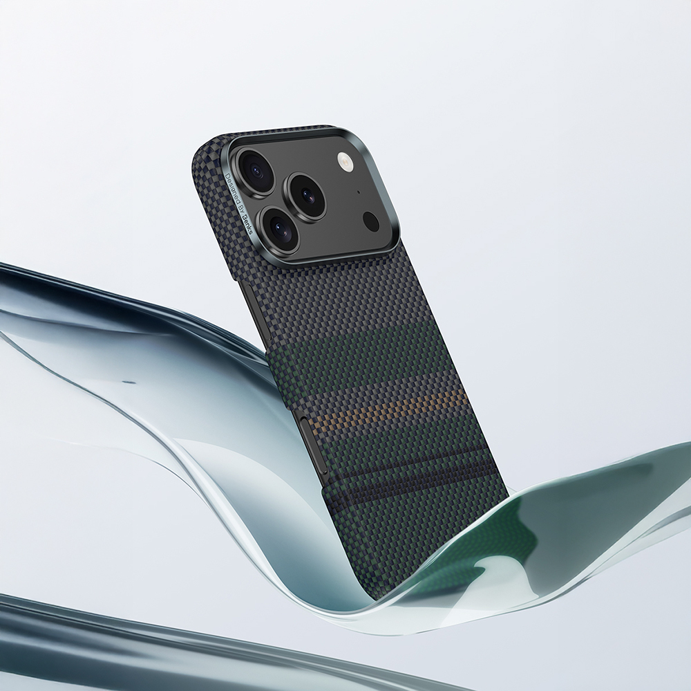 Apple iPhone 17 Air Kılıf M-safe Şarj Özellikli Karbon Fiber Tasarımlı Benks Aurora ArmorAir Kevlar Kapak - 6