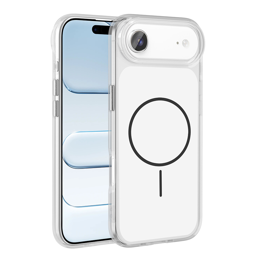 Apple iPhone 17 Air Kılıf M-Safe Şarj Özellikli Metal Buton Tasarımlı Zore İkonik Sert Silikon Kapak - 6