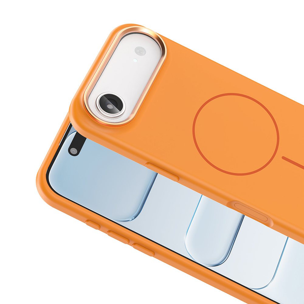 Apple iPhone 17 Air Kılıf M-Safe Şarj Özellikli Metal Kamera Çerçeveli Zore Edi Silikon Kapak - 18