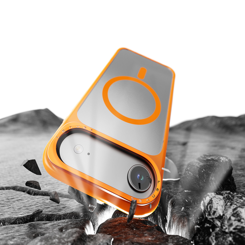 Apple iPhone 17 Air Kılıf M-safe Şarj Özellikli Metal Kamera Standlı Lenyes CK226 PC Kapak - 5