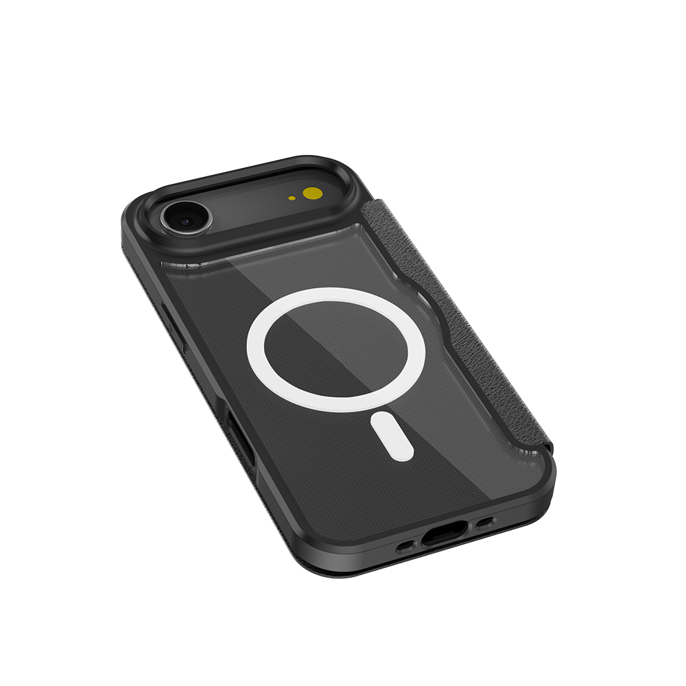 Apple iPhone 17 Air Kılıf M-Safe Şarj Özellikli Raptic Air Folio Şeffaf Kartlıklı Kapaklı Kılıf - 5