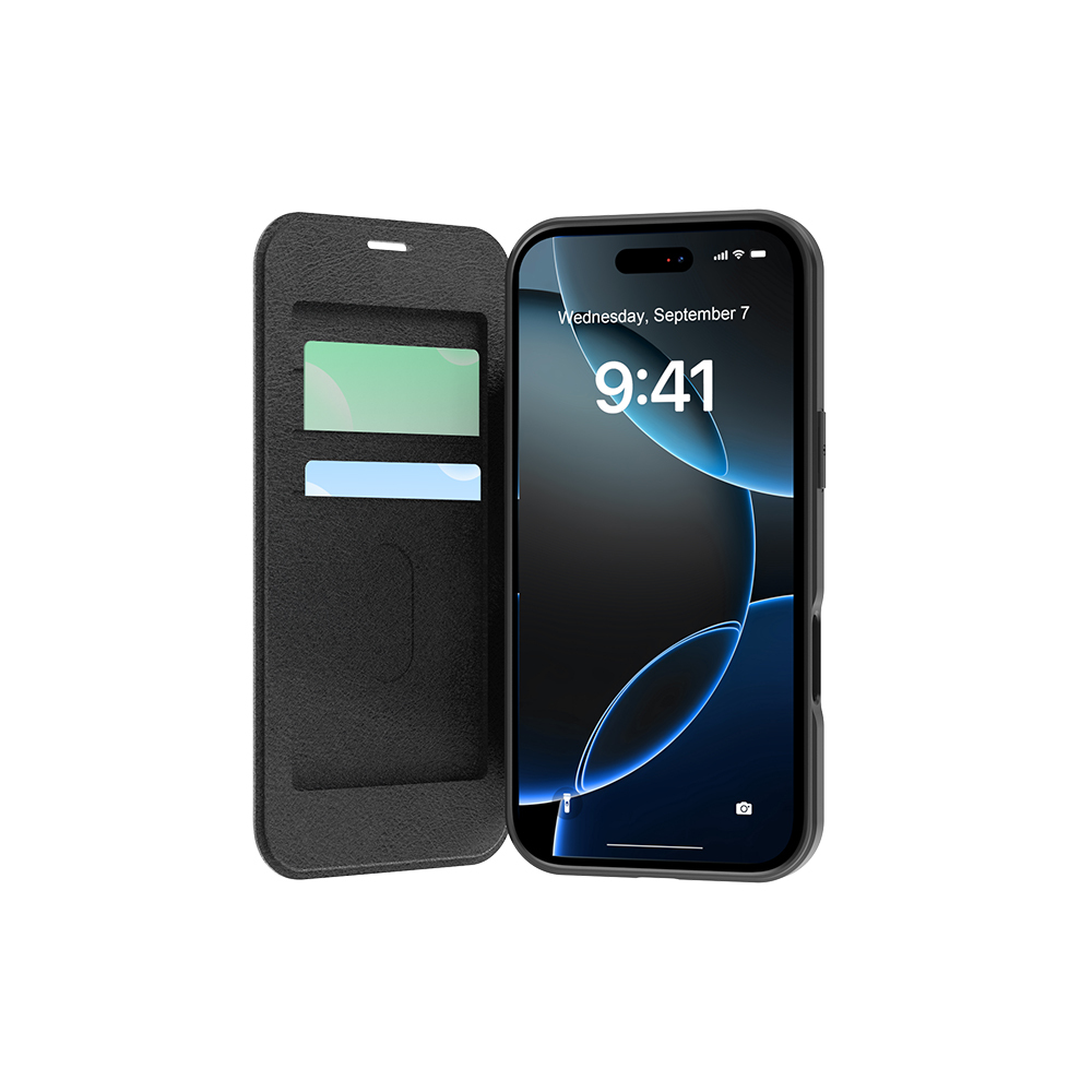 Apple iPhone 17 Air Kılıf M-Safe Şarj Özellikli Raptic Air Folio Şeffaf Kartlıklı Kapaklı Kılıf - 6