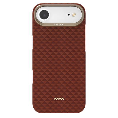 Apple iPhone 17 Air Kılıf M-safe Şarj Özellikli Raptic Aramid Skin Origin Serisi Kapak Kırmızı