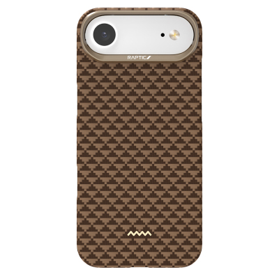 Apple iPhone 17 Air Kılıf M-safe Şarj Özellikli Raptic Aramid Skin Origin Serisi Kapak Kahverengi