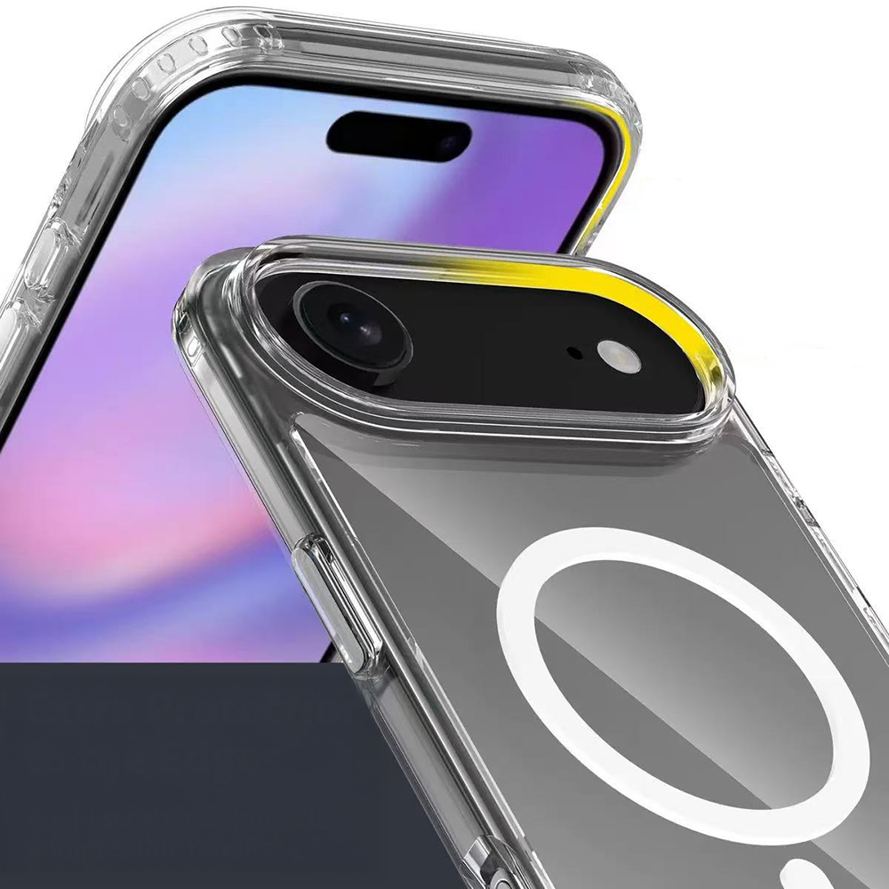 Apple iPhone 17 Air Kılıf M-safe Şarj Özellikli Şeffaf Sert PC Zore Embos Kapak - 3