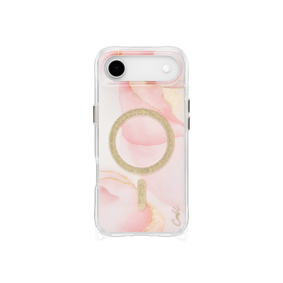 Apple iPhone 17 Air Kılıf M-safe Şarj Özellikli Simli Magnetik Coehl Aeris Kapak Pembe