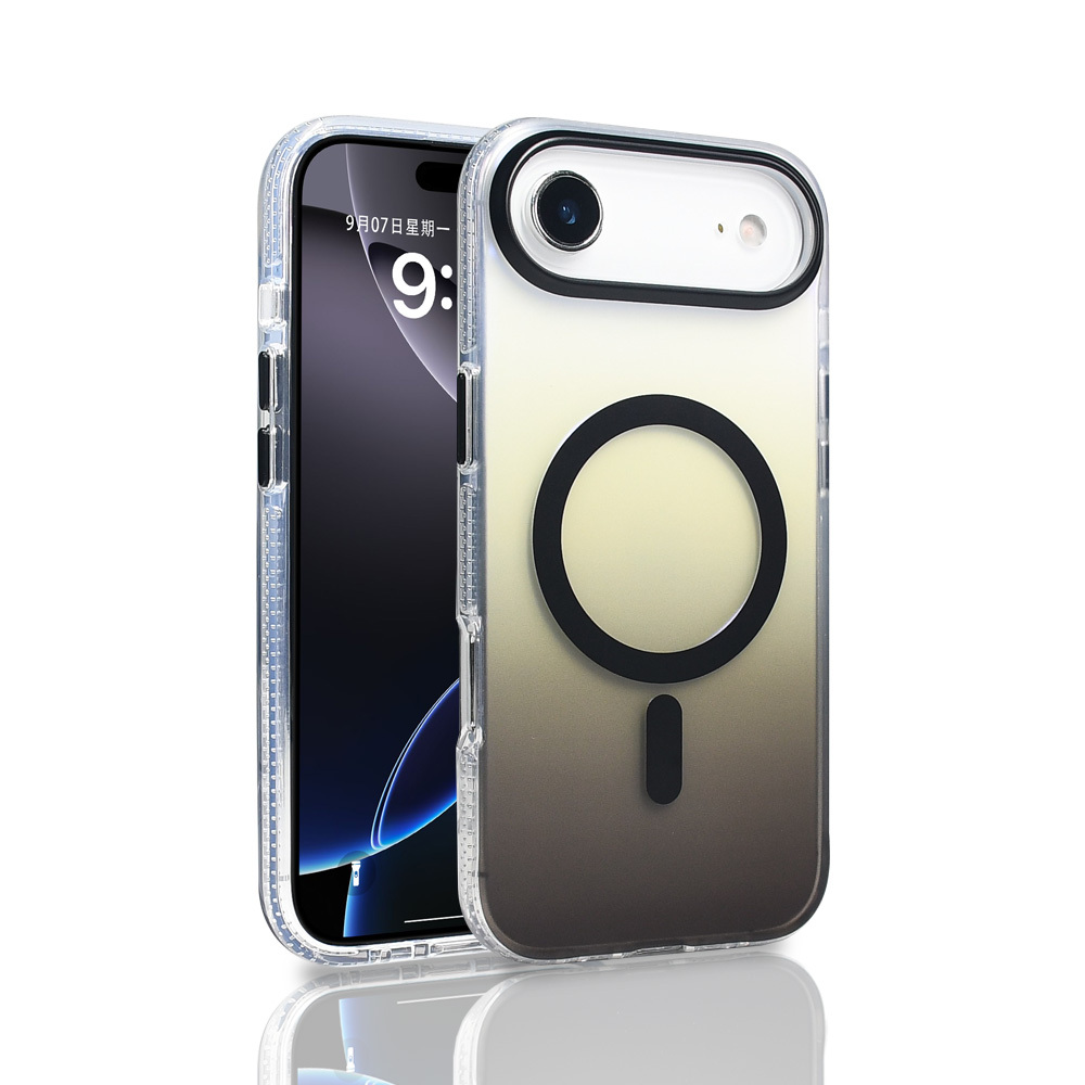 Apple iPhone 17 Air Kılıf M-safe Şarj Özellikli Transparan Renk Geçişli Zore Toros Kapak - 5