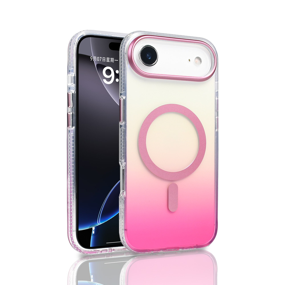 Apple iPhone 17 Air Kılıf M-safe Şarj Özellikli Transparan Renk Geçişli Zore Toros Kapak - 6