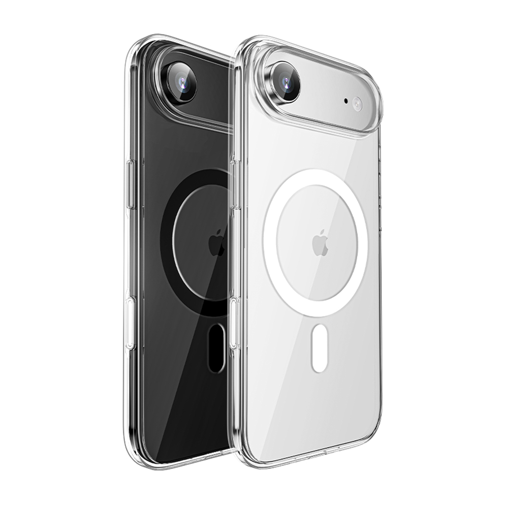 Apple iPhone 17 Air Kılıf M-safe Şarj Özellikli Transparan Sert PC Wlons Pita Kapak - 3