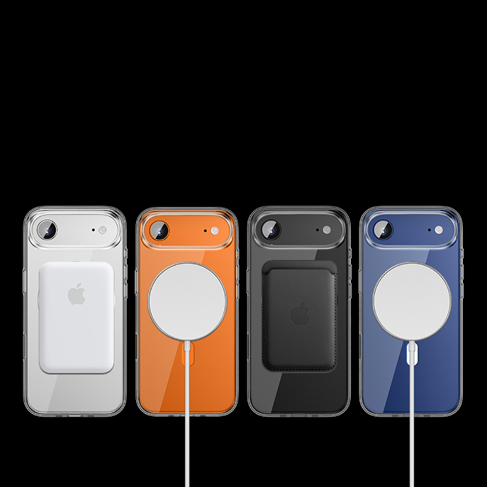 Apple iPhone 17 Air Kılıf M-safe Şarj Özellikli Transparan Sert PC Wlons Pita Kapak - 7