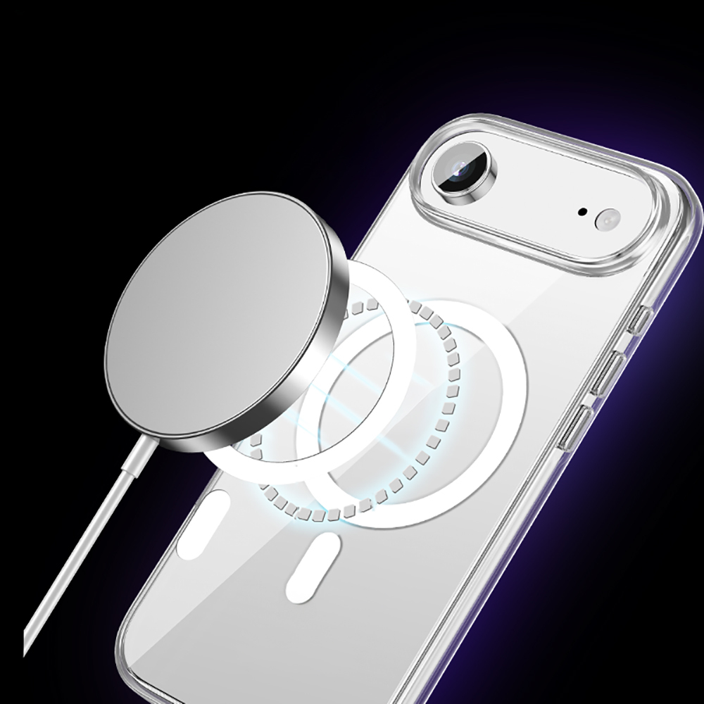 Apple iPhone 17 Air Kılıf M-safe Şarj Özellikli Transparan Sert PC Wlons Pita Kapak - 8