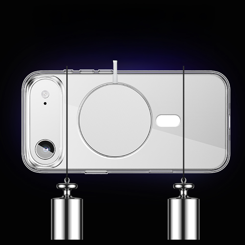 Apple iPhone 17 Air Kılıf M-safe Şarj Özellikli Transparan Sert PC Wlons Pita Kapak - 9