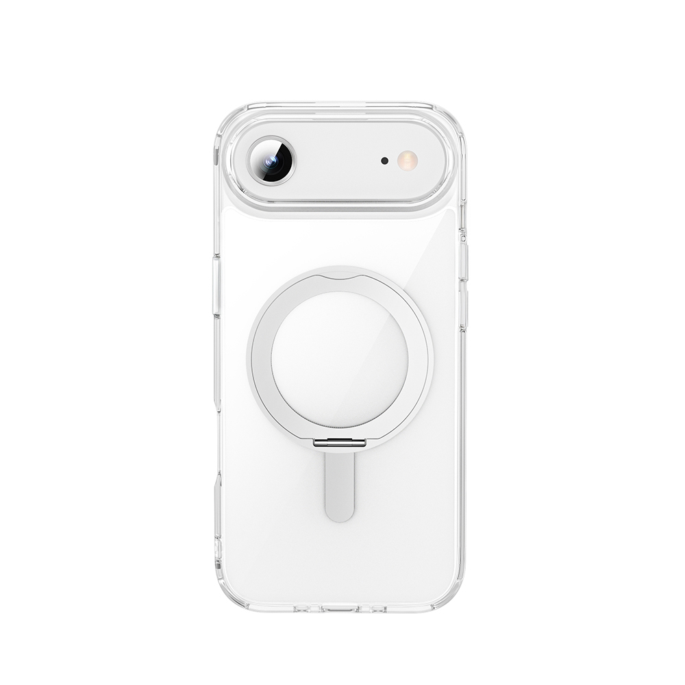 Apple iPhone 17 Air Kılıf M-safe Şarj Özellikli Wiwu MCC-201 iShield Ultra Serisi Standlı Crystal Sert PC Kapak - 4