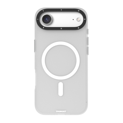 Apple iPhone 17 Air Kılıf M-safe Şarj Özellikli Youngkit Hidden Sand Serisi Kapak Beyaz