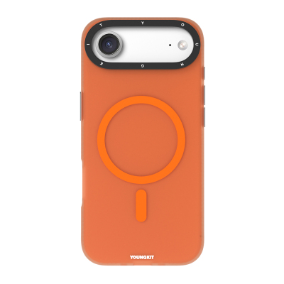 Apple iPhone 17 Air Kılıf M-safe Şarj Özellikli Youngkit Hidden Sand Serisi Kapak Turuncu