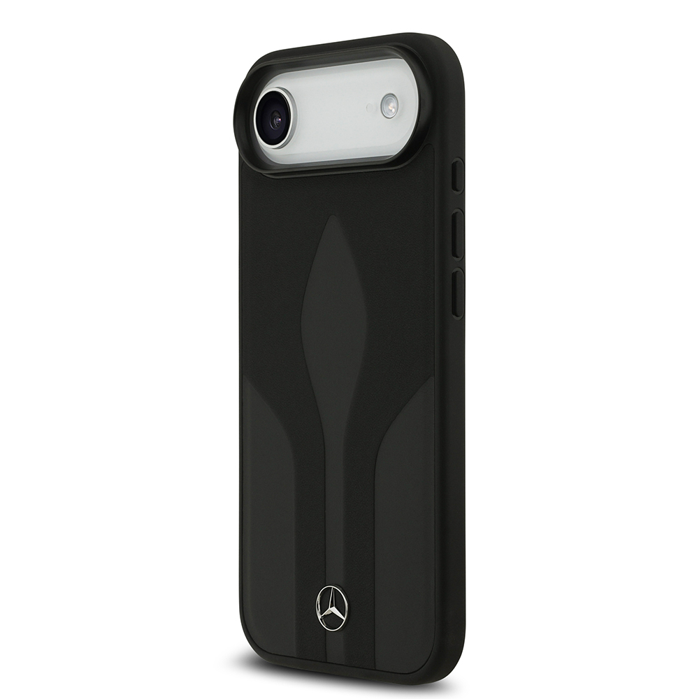 Apple iPhone 17 Air Kılıf Mercedes Benz Orjinal Lisanslı M-safe Şarj Özellikli Dokulu Desenli Deri Kapak - 3