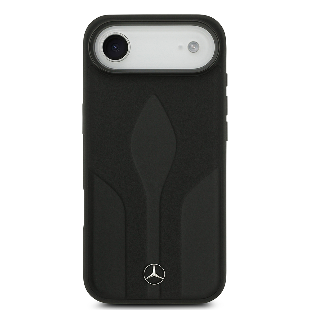 Apple iPhone 17 Air Kılıf Mercedes Benz Orjinal Lisanslı M-safe Şarj Özellikli Dokulu Desenli Deri Kapak - 4