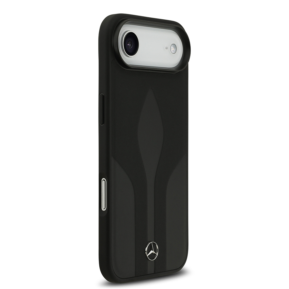 Apple iPhone 17 Air Kılıf Mercedes Benz Orjinal Lisanslı M-safe Şarj Özellikli Dokulu Desenli Deri Kapak - 5