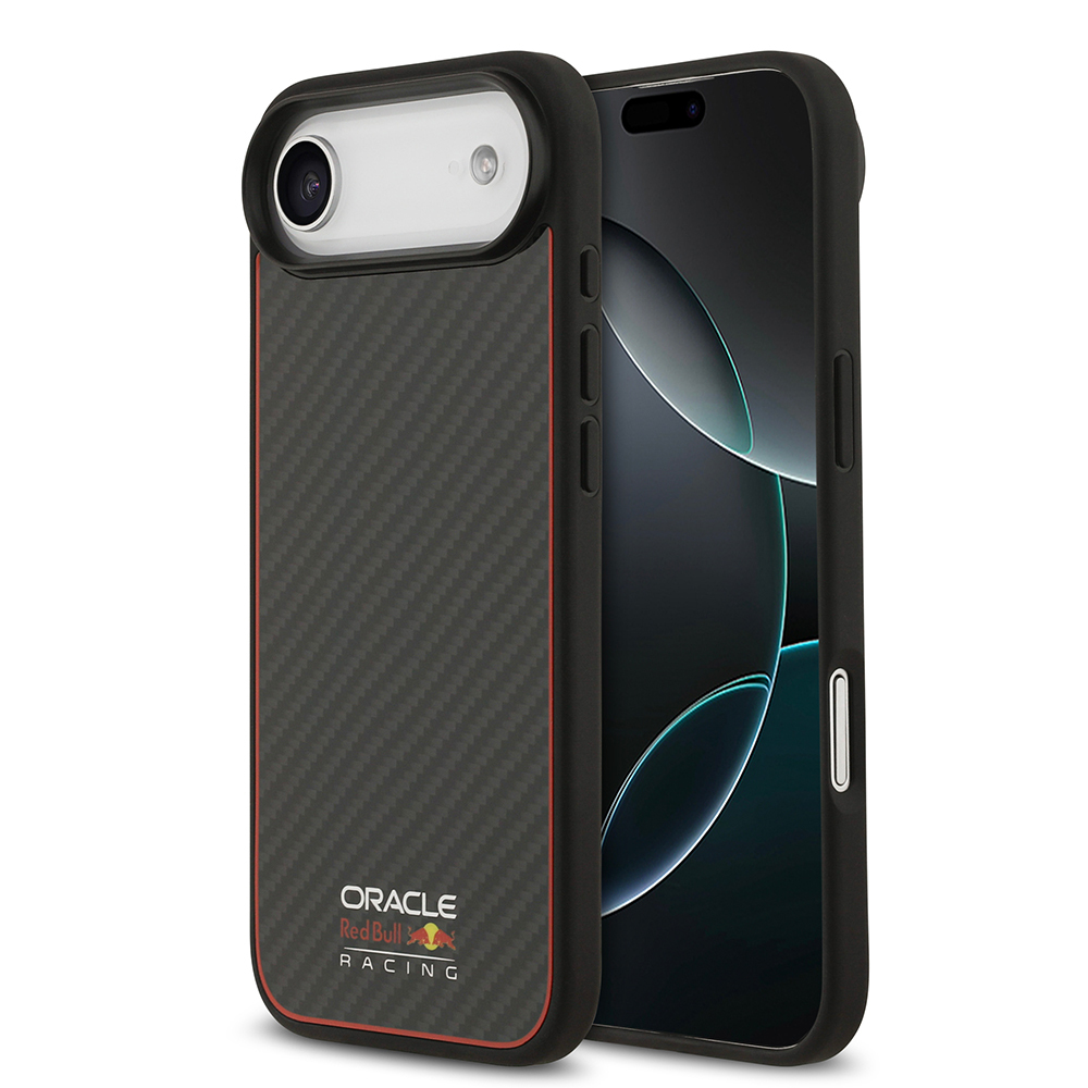 Apple iPhone 17 Air Kılıf Redbull Orjinal Lisanslı M-safe Şarj Özellikli Karbon Fiber Parlayan Logolu Kevlar Kapak - 1