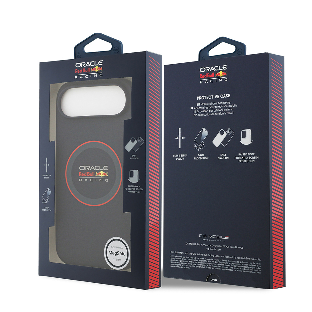 Apple iPhone 17 Air Kılıf Redbull Orjinal Lisanslı M-safe Şarj Özellikli Kırmızı Halka ve Logo Silikon Kapak - 9