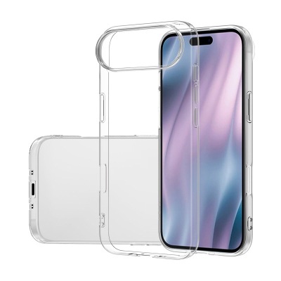 Apple iPhone 17 Air Kılıf Zore Süper Silikon Kapak Şeffaf