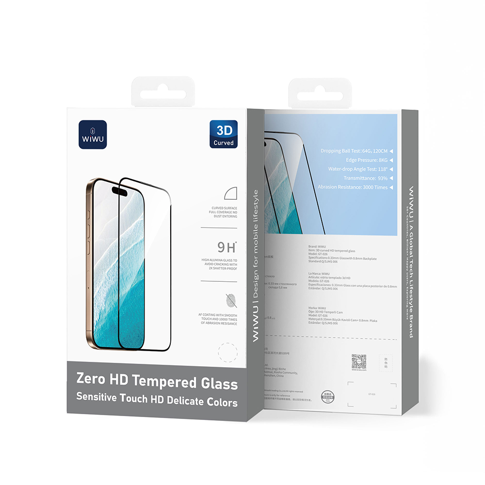 Apple iPhone 17 Air Wiwu GT-026 Zero Curved Parmak İzi Bırakmayan Temperli Cam Ekran Koruyucu - 3