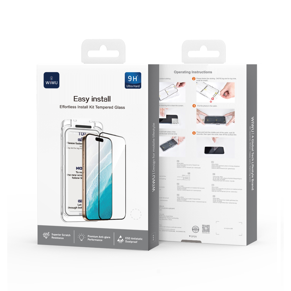 Apple iPhone 17 Air Wiwu SQ-008 Oleophobic Easy Install Impact Resistant Tempered Glass Screen Protector + Easy Application Tool - 6 Apple iPhone 17 Air Wiwu SQ-008 Oleophobic Easy Install Impact Resistant Tempered Glass Screen Protector + Easy Application Tool - 6