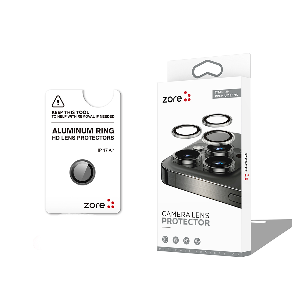 Apple iPhone 17 Air Zore CL-12 Premium Safir Parmak İzi Bırakmayan Anti-Reflective Kamera Lens Koruyucu - 1