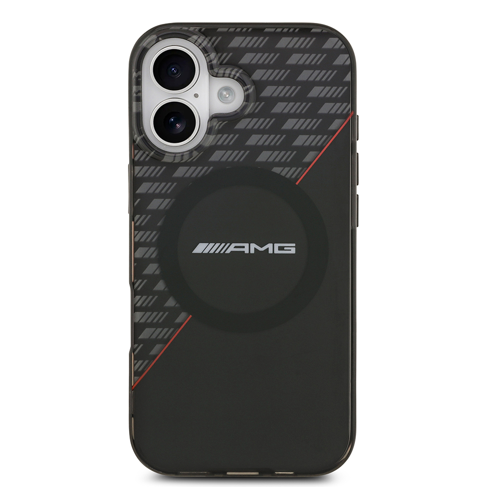 Apple iPhone 17 Case AMG Original Licensed M-Safe Charging Feature Double Layer Red Cross Striped Cover - 3