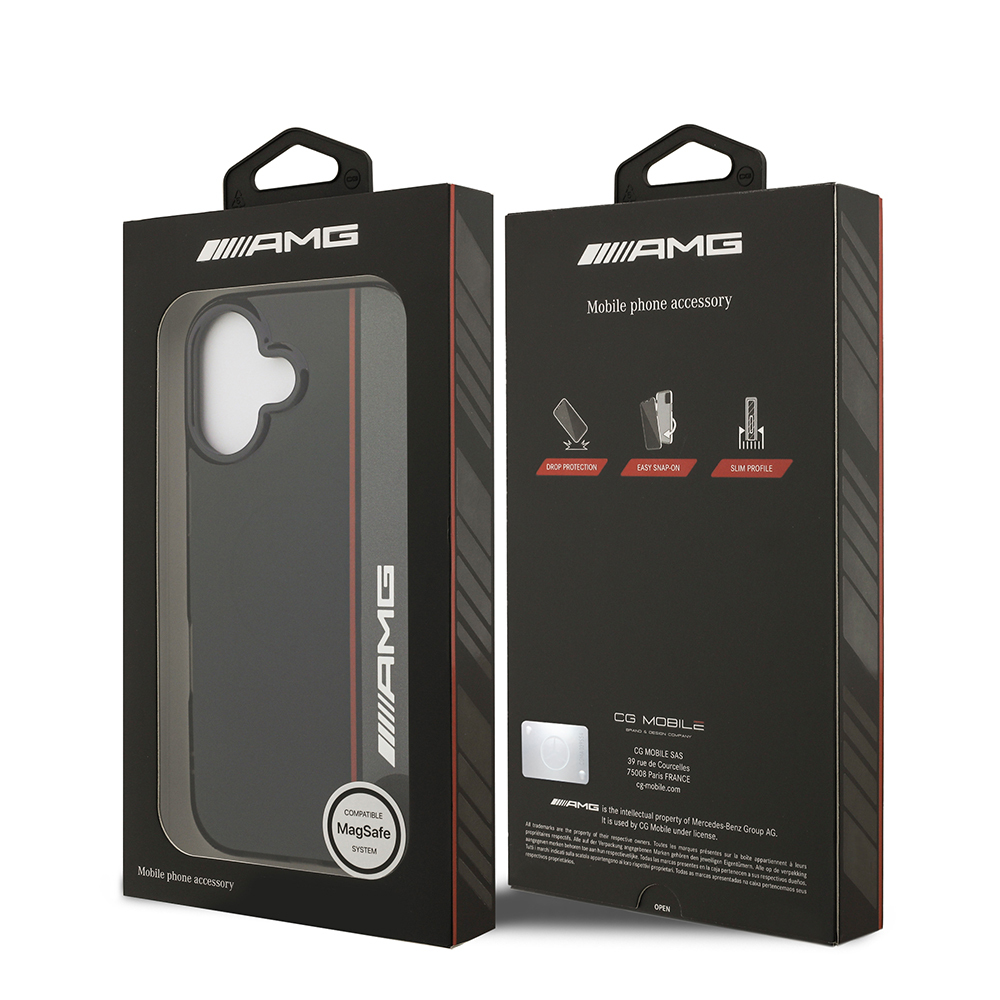 Apple iPhone 17 Case AMG Original Licensed M-Safe Charging Feature IML Print Logo Double Layer Bow Lines Cover - 9