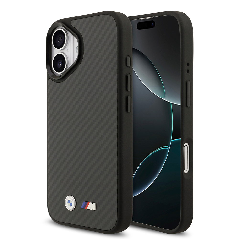 Apple iPhone 17 Case BMW Original Licensed M-Safe Charging Feature Carbon Fiber Metal Logo Kevlar Cover - 1