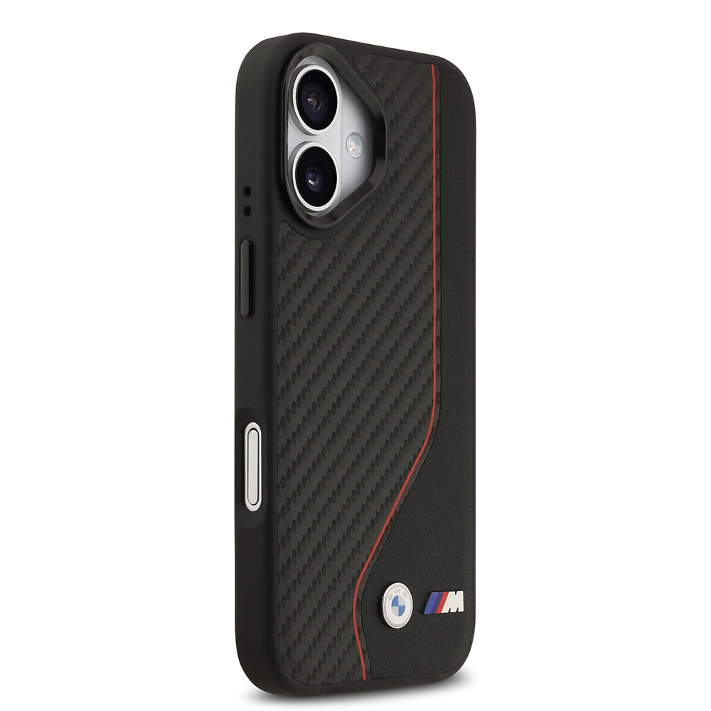 Apple iPhone 17 Case BMW Original Licensed M-Safe Charging Feature Metal BMW and M Logo PU Carbon Design Cover - 8
